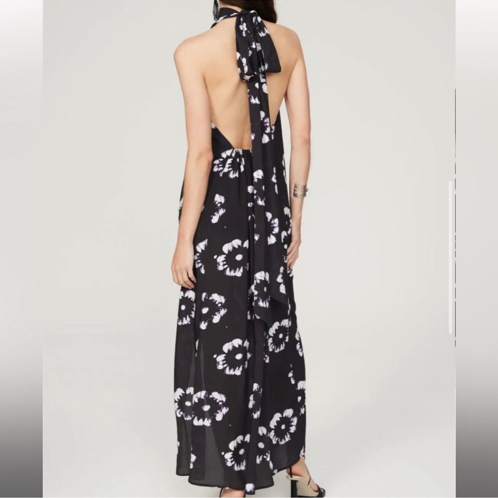 Black and White Floral Maxi Dress - Picture 2 of 4